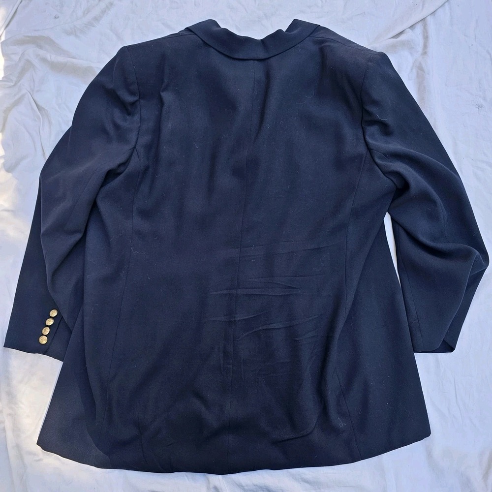 Vintage Ralph Lauren Navy Wool Blazer Crest Gold Buttons Womens Size 24 - Picture 8 of 12